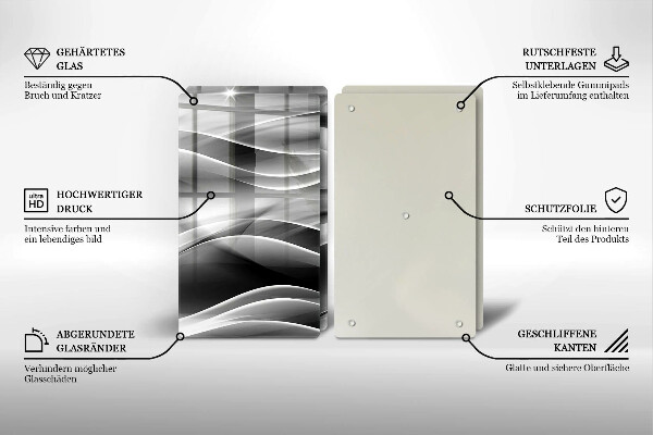 Kuchynská doska veľká zo skla Abstraktné línie dymu