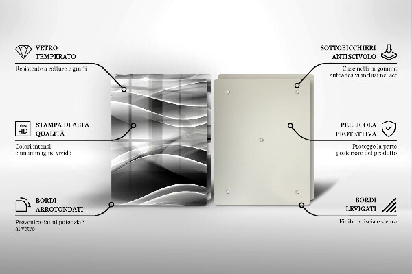 Kuchynská doska veľká zo skla Abstraktné línie dymu