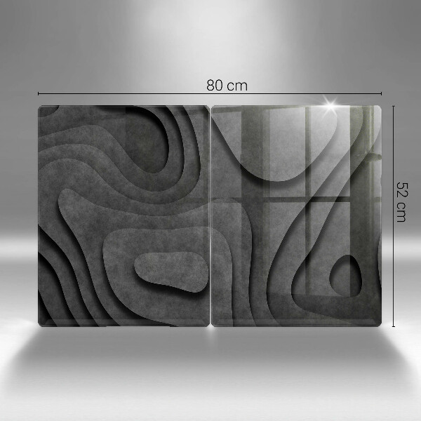 Kuchynská doska veľká zo skla 3D tvary kameňov