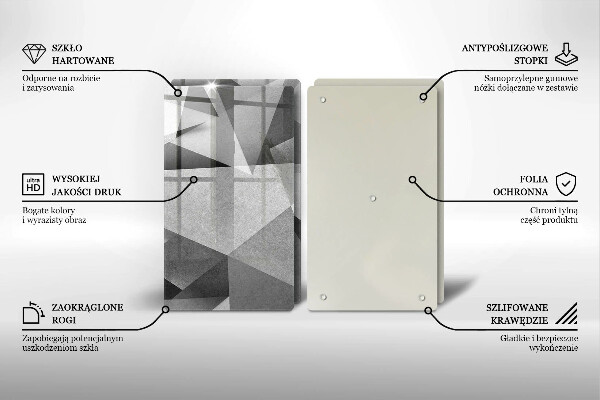 Kuchynská doska veľká zo skla Konkrétna ostrá abstrakcia