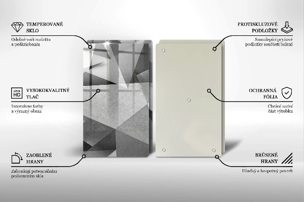 Kuchynská doska veľká zo skla Konkrétna ostrá abstrakcia