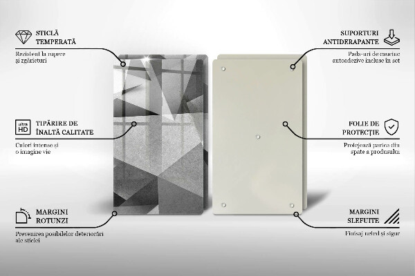Kuchynská doska veľká zo skla Konkrétna ostrá abstrakcia