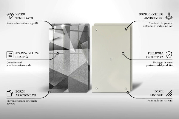 Kuchynská doska veľká zo skla Konkrétna ostrá abstrakcia