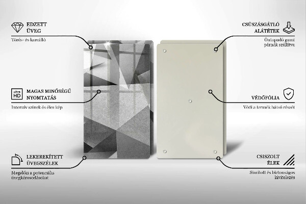 Kuchynská doska veľká zo skla Konkrétna ostrá abstrakcia