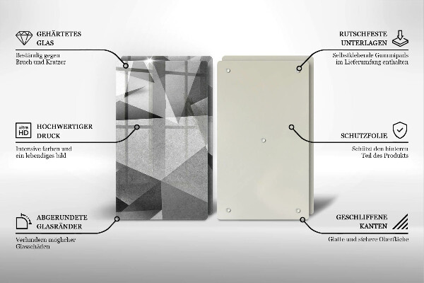 Kuchynská doska veľká zo skla Konkrétna ostrá abstrakcia