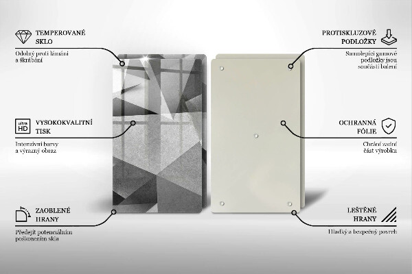 Kuchynská doska veľká zo skla Konkrétna ostrá abstrakcia