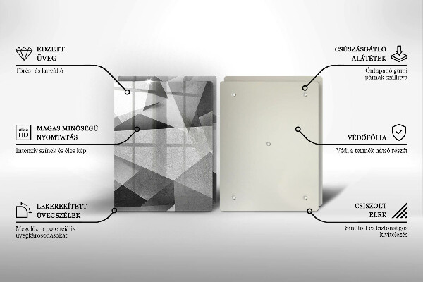 Kuchynská doska veľká zo skla Konkrétna ostrá abstrakcia