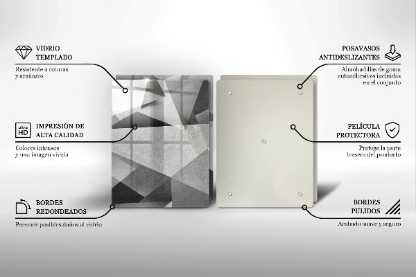 Kuchynská doska veľká zo skla Konkrétna ostrá abstrakcia