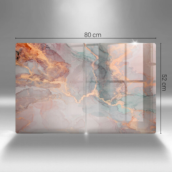 Kuchynská doska veľká zo skla Mramor so zlatom