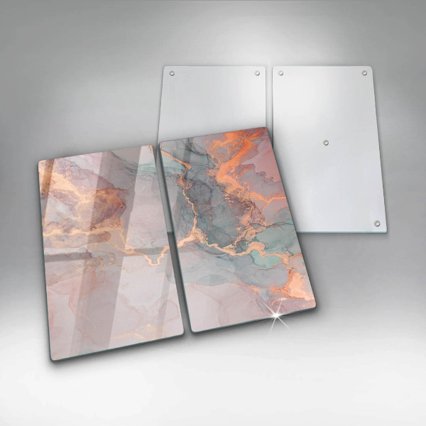 Kuchynská doska veľká zo skla Mramor so zlatom