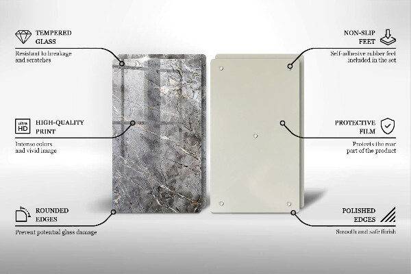 Kuchynská doska veľká zo skla Textúra kameňa