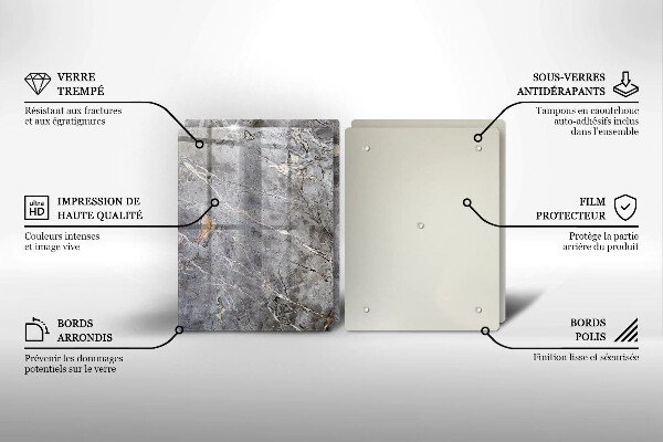 Kuchynská doska veľká zo skla Textúra kameňa