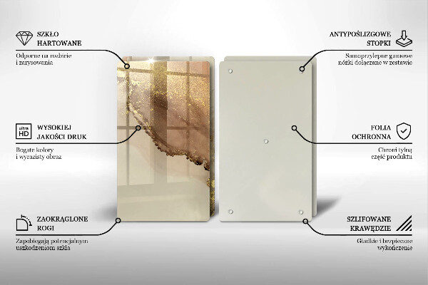 Sklenená doska na krájanie Zlatá abstrakcia