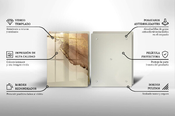 Sklenená doska na krájanie Zlatá abstrakcia