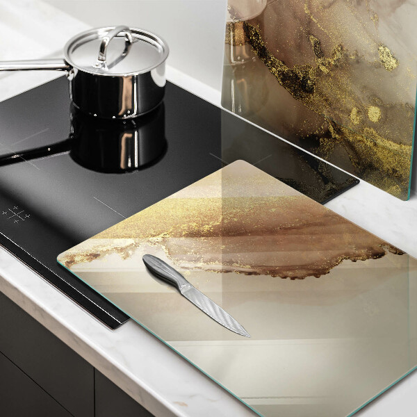 Sklenená doska na krájanie Zlatá abstrakcia