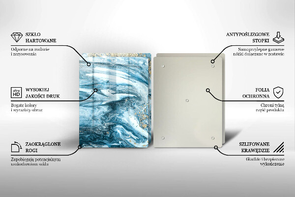 Sklenená doska na krájanie Štruktúra so zlatom