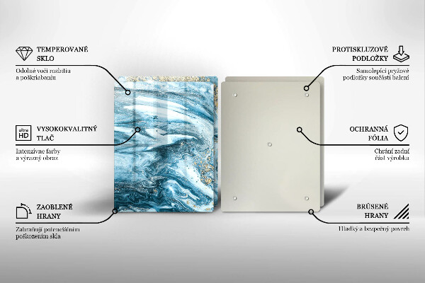 Sklenená doska na krájanie Štruktúra so zlatom