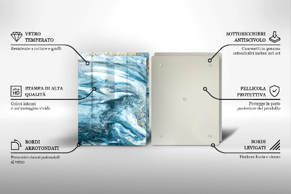 Sklenená doska na krájanie Štruktúra so zlatom
