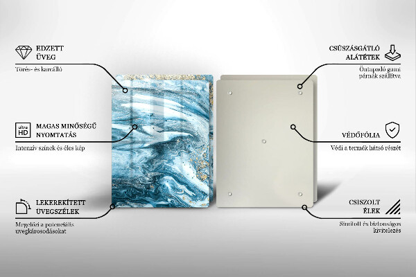 Sklenená doska na krájanie Štruktúra so zlatom