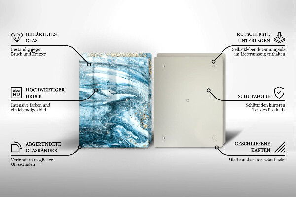 Sklenená doska na krájanie Štruktúra so zlatom