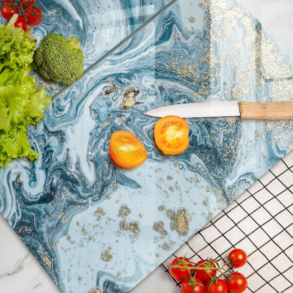 Sklenená doska na krájanie Štruktúra so zlatom