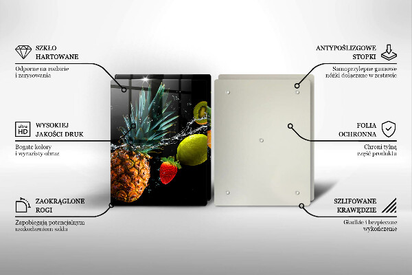 Kuchynská doska veľká zo skla Ovocie vo vode