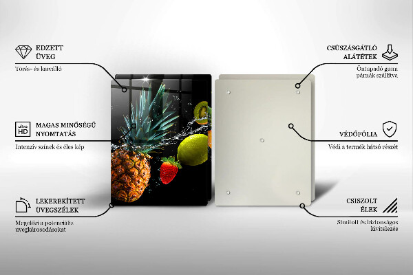 Kuchynská doska veľká zo skla Ovocie vo vode