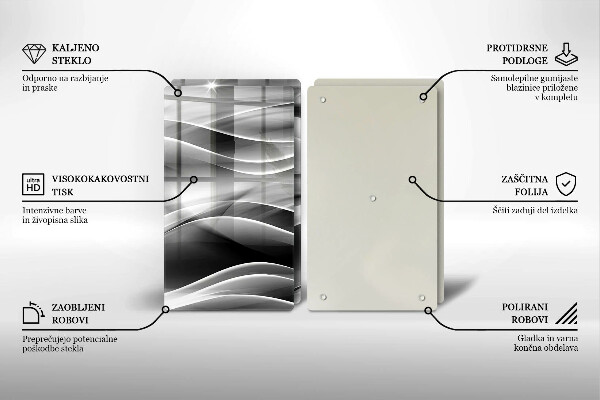 Sklenená doska na krájanie Abstrakcia jemné línie