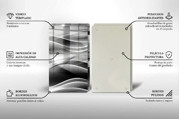 Sklenená doska na krájanie Abstrakcia jemné línie