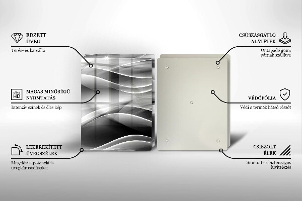 Sklenená doska na krájanie Abstrakcia jemné línie