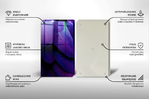 Sklenená doska na krájanie Neónové pierka