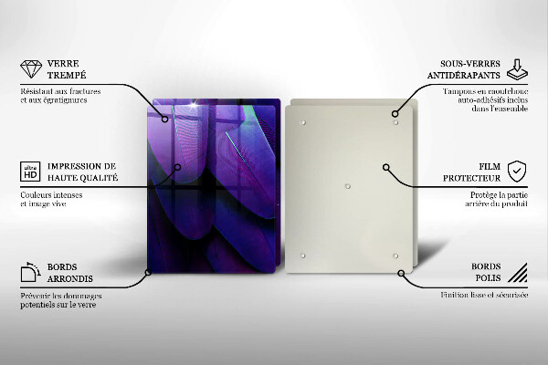 Sklenená doska na krájanie Neónové pierka