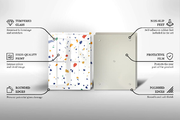 Sklenená doska na krájanie Farebná kamenina