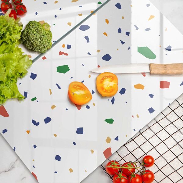 Sklenená doska na krájanie Farebná kamenina