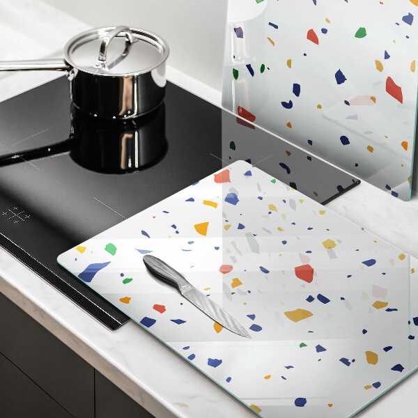 Sklenená doska na krájanie Farebná kamenina