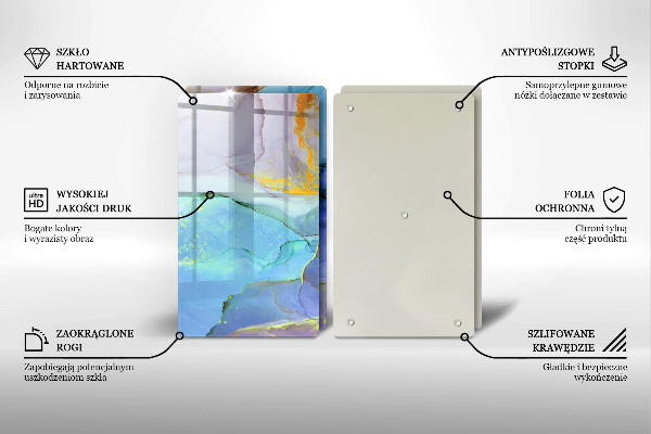 Sklenená doska na krájanie Prasknutý zlatý kameň