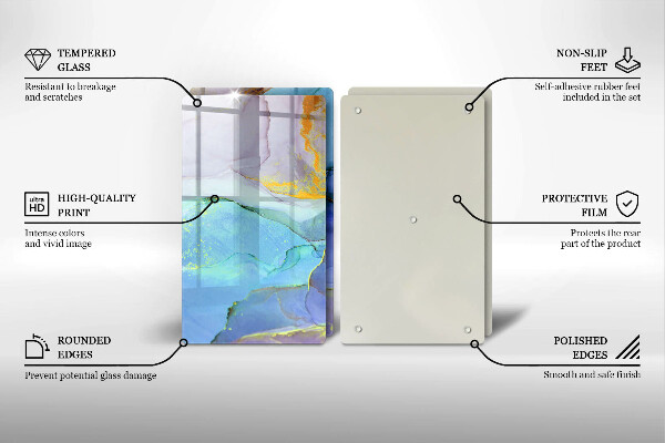 Sklenená doska na krájanie Prasknutý zlatý kameň