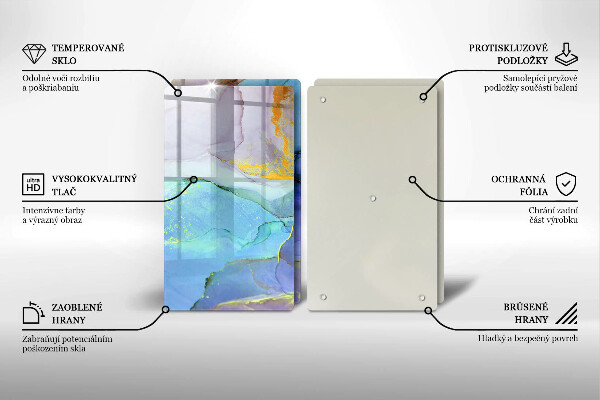 Sklenená doska na krájanie Prasknutý zlatý kameň