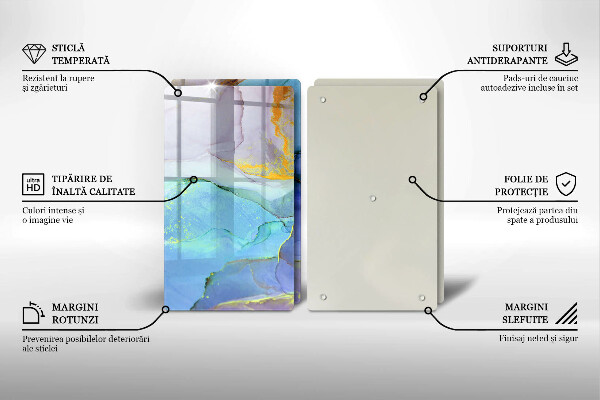 Sklenená doska na krájanie Prasknutý zlatý kameň