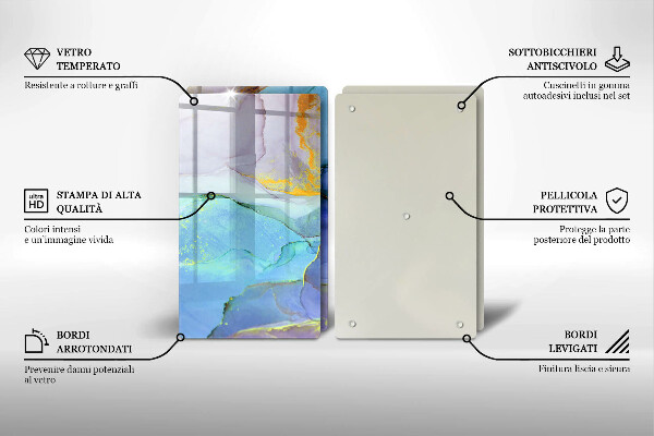 Sklenená doska na krájanie Prasknutý zlatý kameň