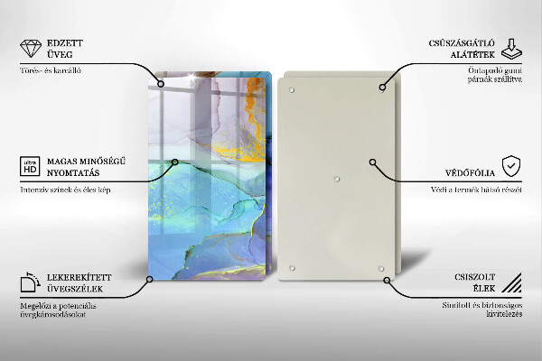 Sklenená doska na krájanie Prasknutý zlatý kameň