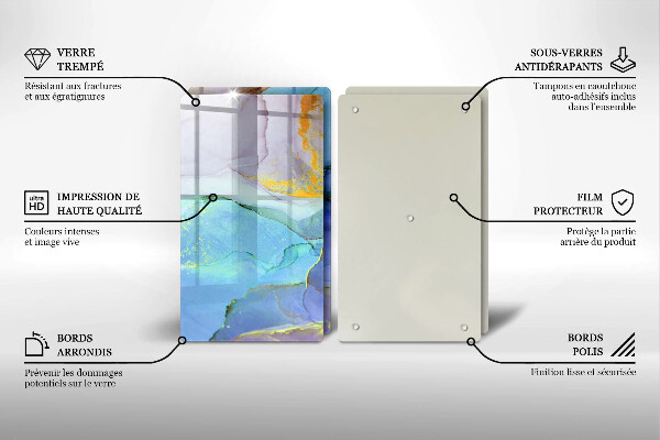 Sklenená doska na krájanie Prasknutý zlatý kameň