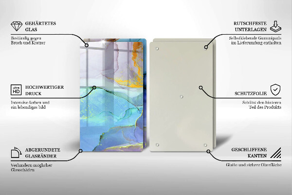 Sklenená doska na krájanie Prasknutý zlatý kameň