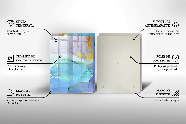 Sklenená doska na krájanie Prasknutý zlatý kameň