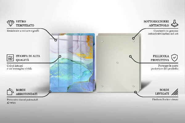 Sklenená doska na krájanie Prasknutý zlatý kameň