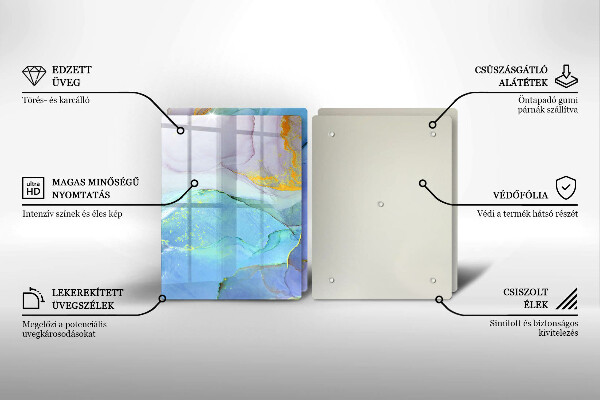 Sklenená doska na krájanie Prasknutý zlatý kameň