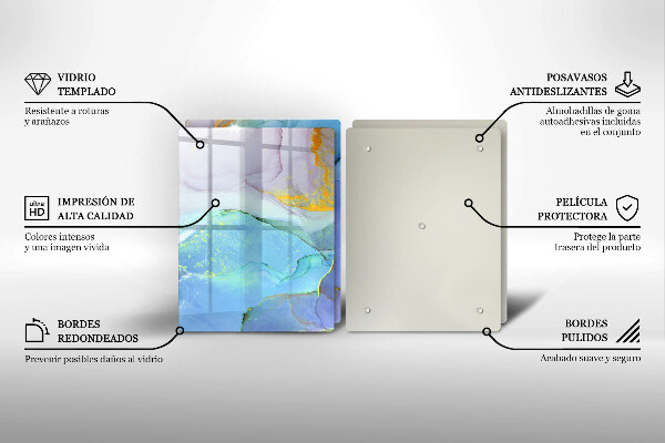 Sklenená doska na krájanie Prasknutý zlatý kameň