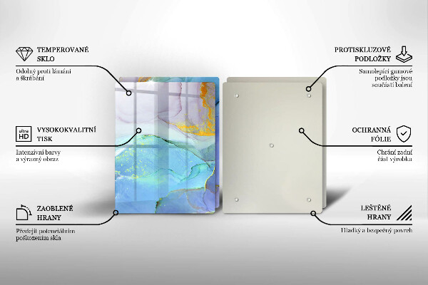 Sklenená doska na krájanie Prasknutý zlatý kameň