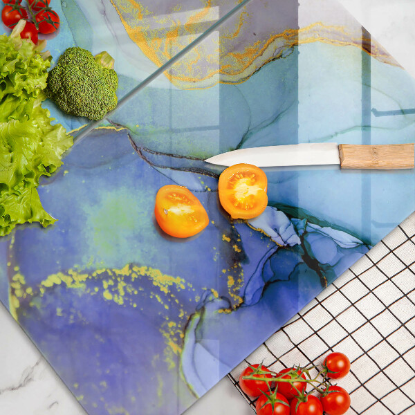 Sklenená doska na krájanie Prasknutý zlatý kameň