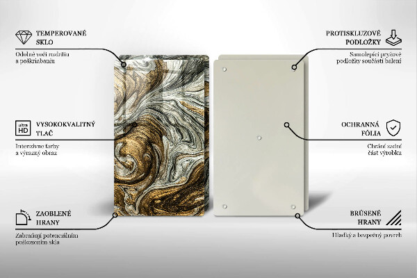 Sklenená doska na krájanie Bohatá abstrakcia